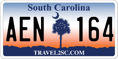 SC license plate AEN164
