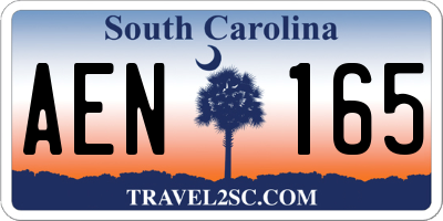 SC license plate AEN165