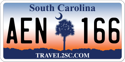 SC license plate AEN166