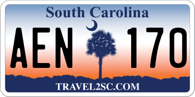SC license plate AEN170
