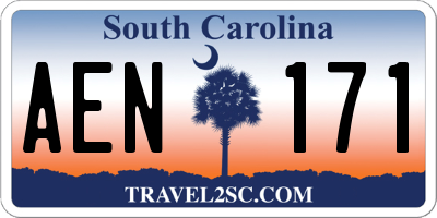 SC license plate AEN171
