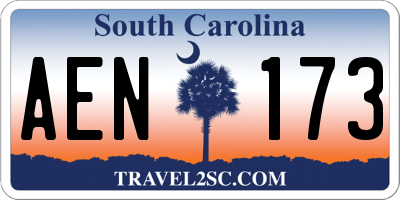 SC license plate AEN173