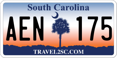 SC license plate AEN175