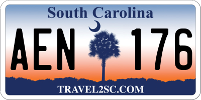 SC license plate AEN176