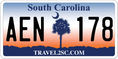 SC license plate AEN178