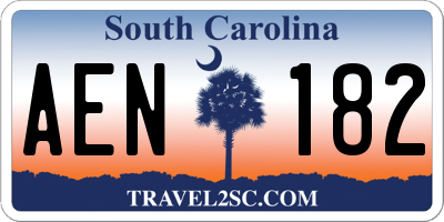 SC license plate AEN182