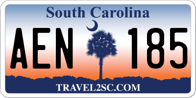 SC license plate AEN185