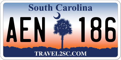 SC license plate AEN186