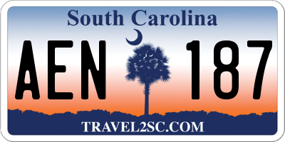 SC license plate AEN187