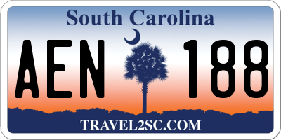 SC license plate AEN188