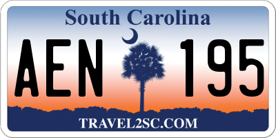 SC license plate AEN195