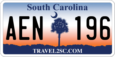 SC license plate AEN196