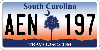 SC license plate AEN197
