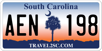 SC license plate AEN198