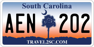 SC license plate AEN202