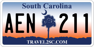 SC license plate AEN211