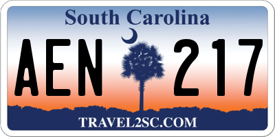 SC license plate AEN217