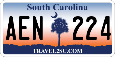 SC license plate AEN224