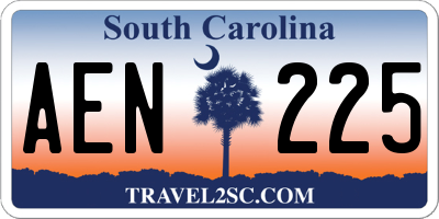 SC license plate AEN225