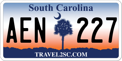 SC license plate AEN227