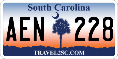 SC license plate AEN228