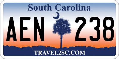 SC license plate AEN238