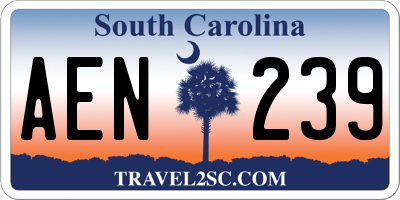 SC license plate AEN239