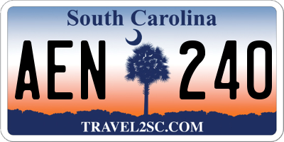 SC license plate AEN240