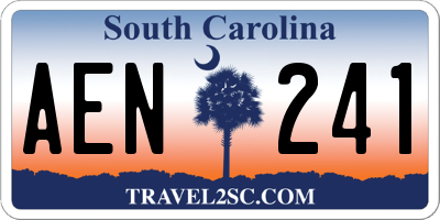 SC license plate AEN241