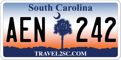 SC license plate AEN242