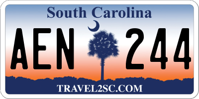 SC license plate AEN244