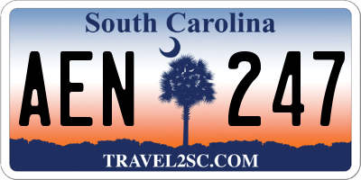 SC license plate AEN247