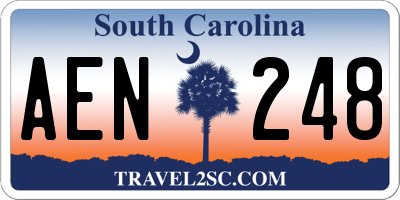 SC license plate AEN248