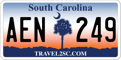 SC license plate AEN249