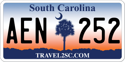SC license plate AEN252