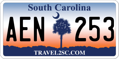 SC license plate AEN253
