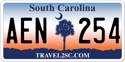 SC license plate AEN254
