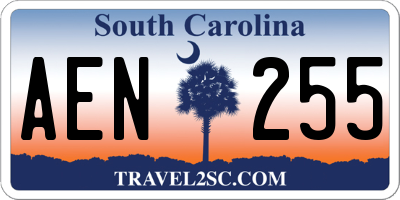 SC license plate AEN255