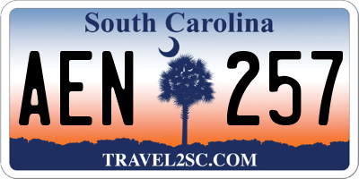 SC license plate AEN257