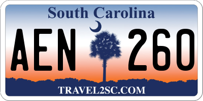 SC license plate AEN260