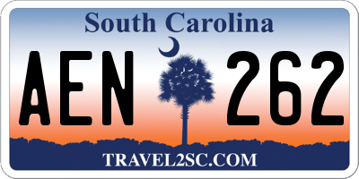 SC license plate AEN262
