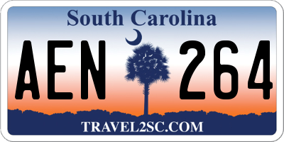 SC license plate AEN264