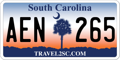 SC license plate AEN265