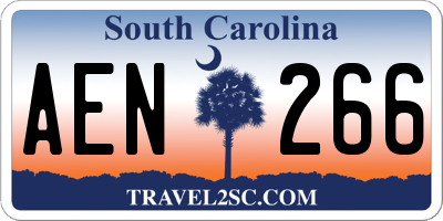 SC license plate AEN266