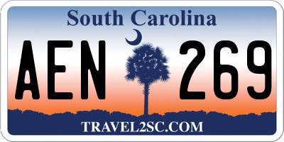 SC license plate AEN269