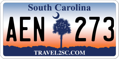SC license plate AEN273