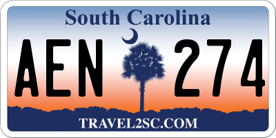 SC license plate AEN274