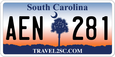 SC license plate AEN281