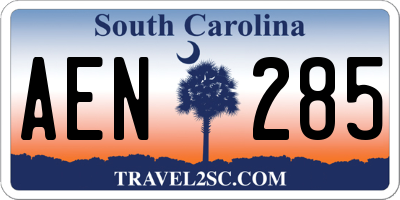 SC license plate AEN285