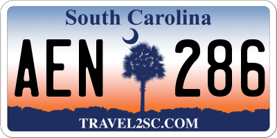 SC license plate AEN286